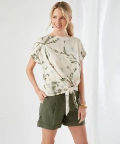 Karen Kane Boatneck Tie-Front Top Clothing