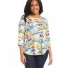 Karen Kane Plus Size 3/4 Sleeve Shirttail Top