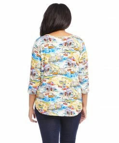 Karen Kane Plus Size 3/4 Sleeve Shirttail Top