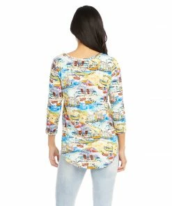Karen Kane 3/4 Sleeve Shirttail Top