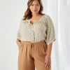Karen Kane Plus Size Short Sleeve Peasant Top New Arrivals