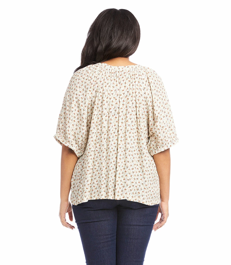 Karen Kane Plus Size Short Sleeve Peasant Top New Arrivals