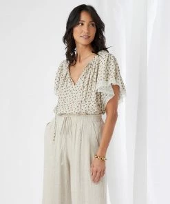 Karen Kane Tops Flutter Sleeve Top