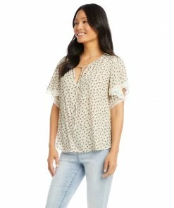 Karen Kane Tops Flutter Sleeve Top