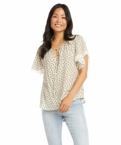 Karen Kane Tops Flutter Sleeve Top
