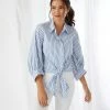 Karen Kane Stripe Tie-Front Top Clothing