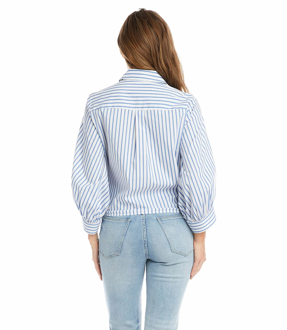 Karen Kane Stripe Tie-Front Top Clothing