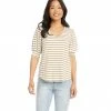 Karen Kane Petite Size Shirred Sleeve Shirttail Tee