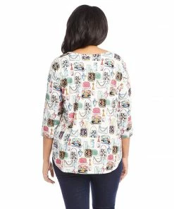Karen Kane Plus Size 3/4 Sleeve Shirttail Top