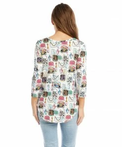 Karen Kane 3/4 Sleeve Shirttail Top Clothing