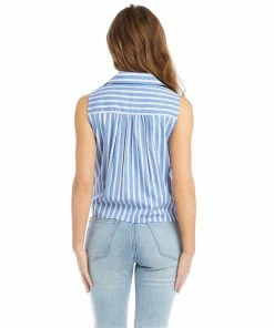 Karen Kane Clothing Petite Size Sleeveless Tie-Front Top