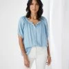 Karen Kane Short Sleeve Peasant Top Clothing