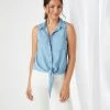 Karen Kane Sleeveless Tie-Front Top