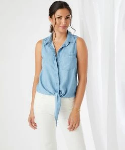 Karen Kane Sleeveless Tie-Front Top