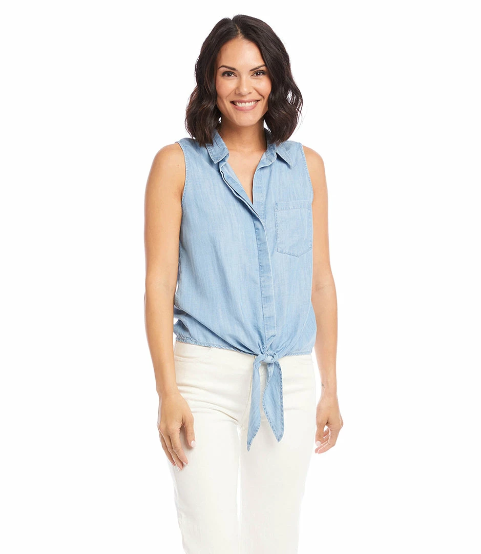 Karen Kane Sleeveless Tie-Front Top