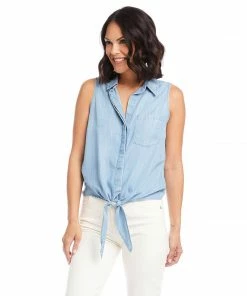 Karen Kane Sleeveless Tie-Front Top