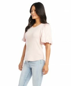 Karen Kane Clothing Contrast Satin Sleeve Top