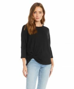 Karen Kane 3/4 Sleeve Pick Up Top Clothing