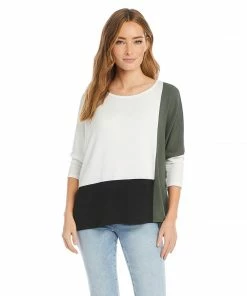 Karen Kane Petite Size Colorblock Top Clothing