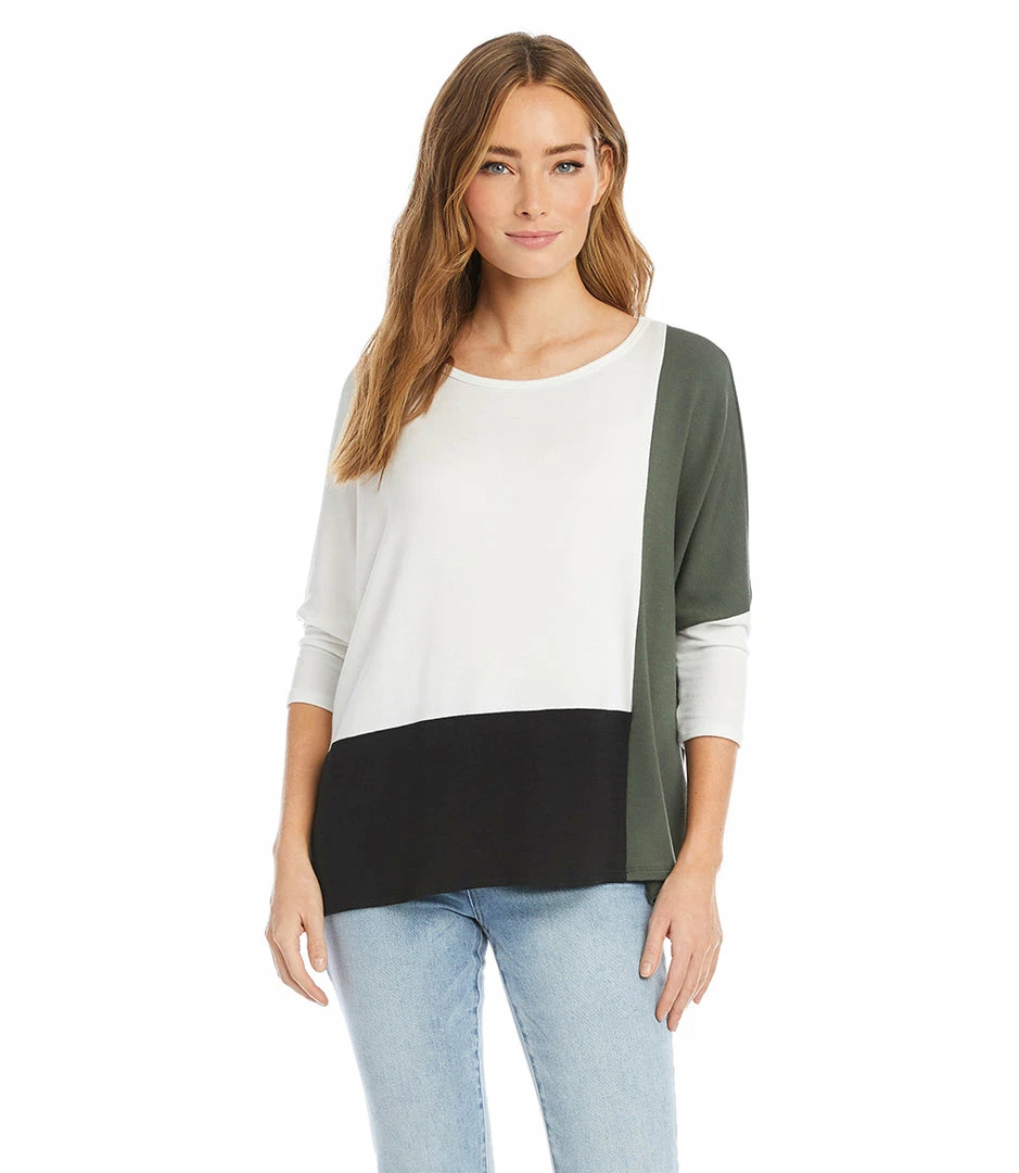 Karen Kane Petite Size Colorblock Top Clothing