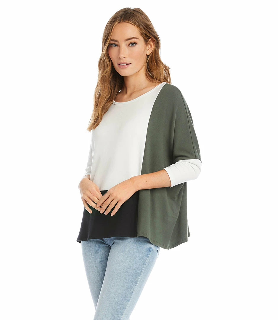 Karen Kane Petite Size Colorblock Top Clothing