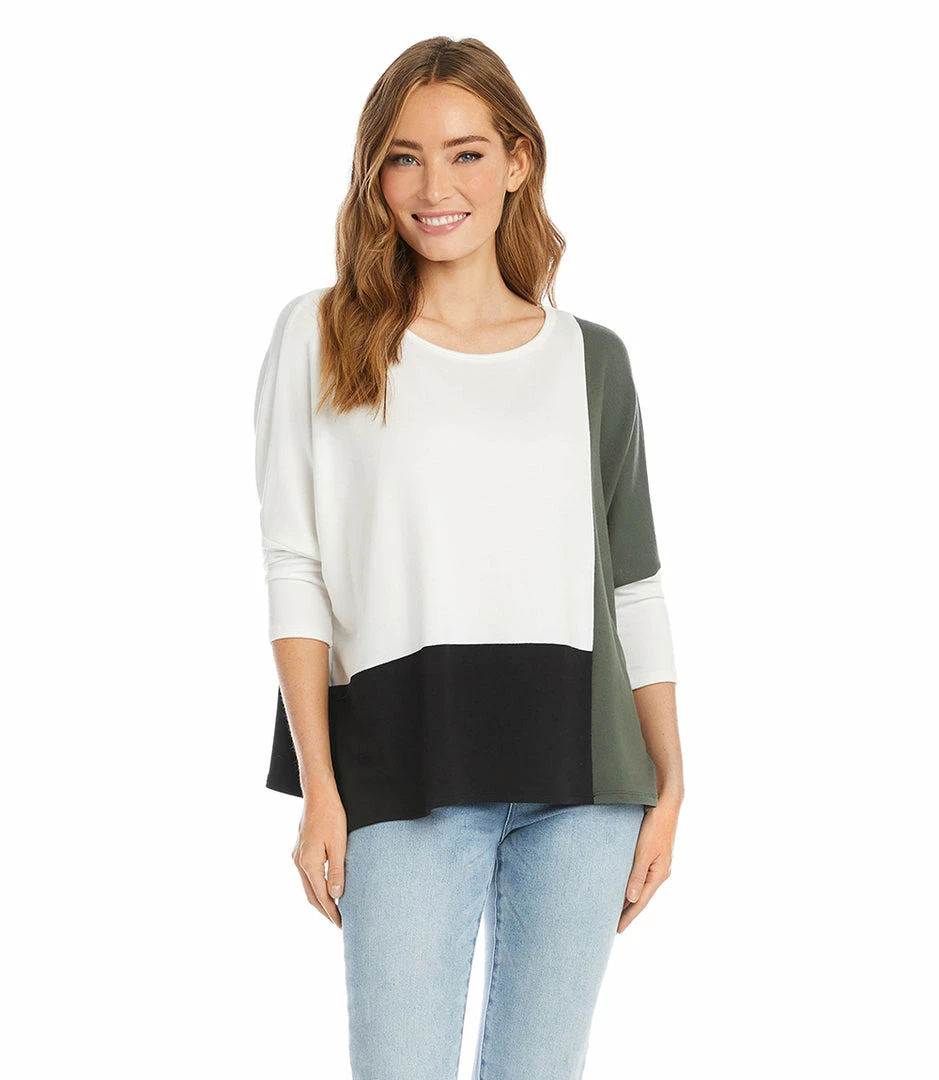 Karen Kane Petite Size Colorblock Top Clothing