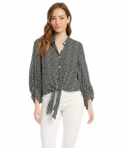 Karen Kane Clothing Blouson Tie-Front Top