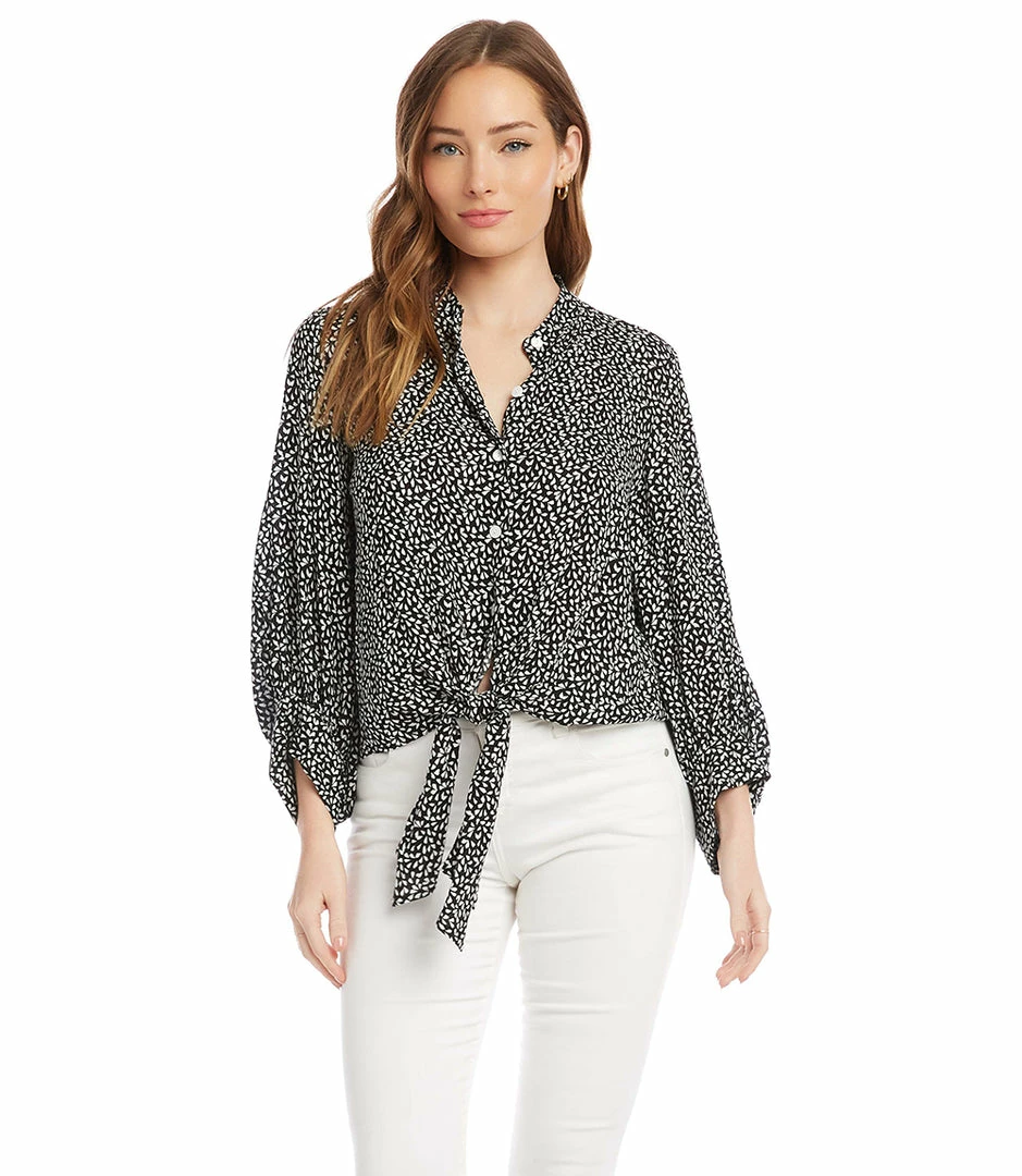 Karen Kane Clothing Blouson Tie-Front Top