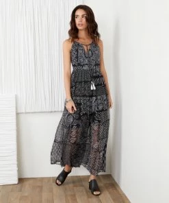 Karen Kane Patch Print Maxi Dress