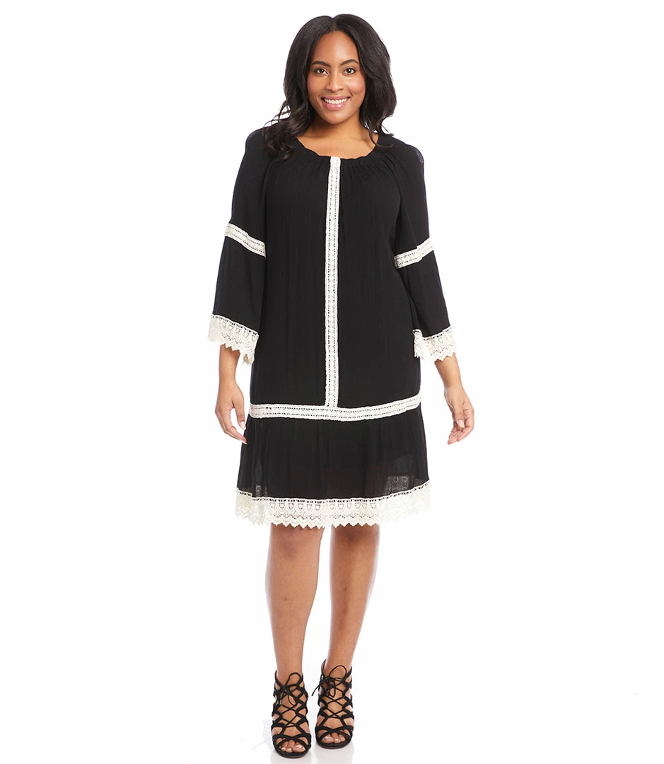 Karen Kane Plus Size Mixed Lace Dress