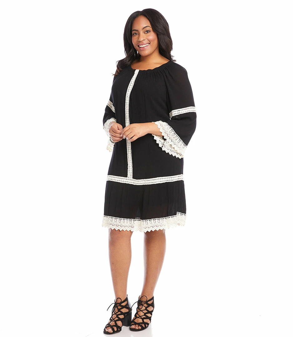 Karen Kane Plus Size Mixed Lace Dress