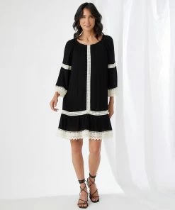 Karen Kane Mixed Lace Dress Clothing