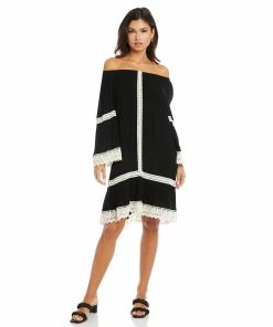 Karen Kane Mixed Lace Dress Clothing