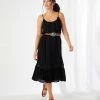 Karen Kane Clothing Lace Trim Midi Dress