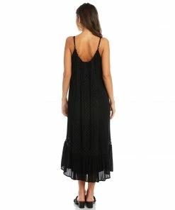 Karen Kane Clothing Lace Trim Midi Dress
