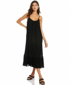 Karen Kane Clothing Lace Trim Midi Dress