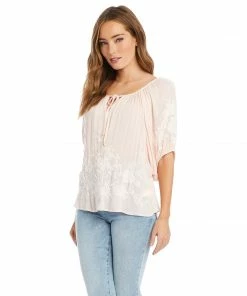 Karen Kane Clothing Embroidered Peasant Top