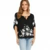 Karen Kane Embroidered Peasant Top