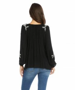 Karen Kane Embroidered Peasant Top
