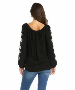 Karen Kane Embroidered Sleeve Top