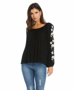 Karen Kane Embroidered Sleeve Top