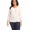 Karen Kane Plus Size Button-Up Peasant Top