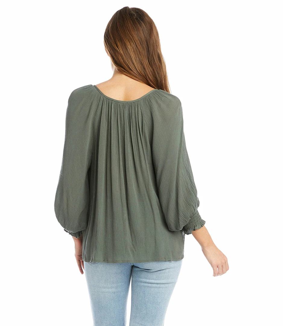 Karen Kane Clothing Button-Up Peasant Top