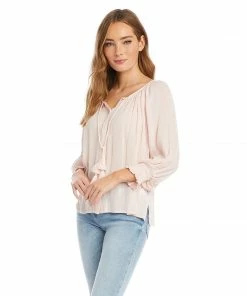 Karen Kane Button-Up Peasant Top Clothing