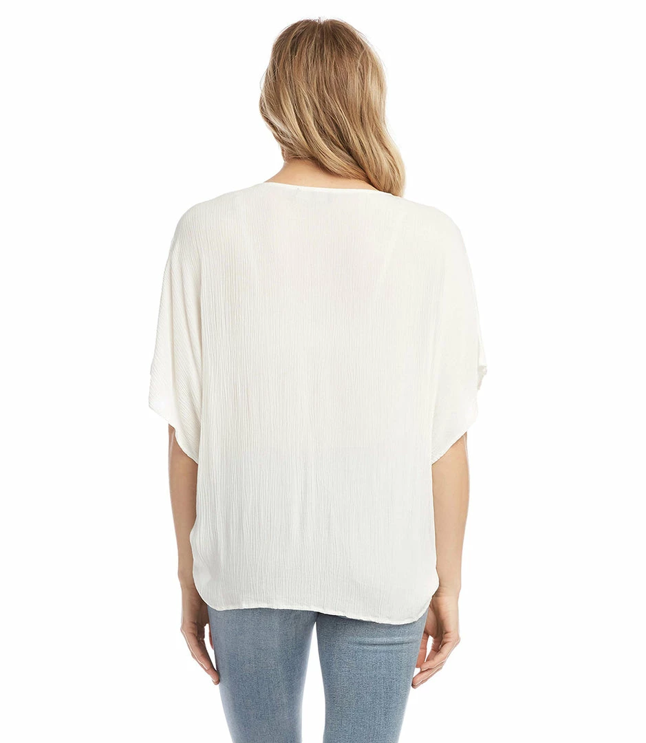 Karen Kane Rattan Buckle Twist Top Clothing