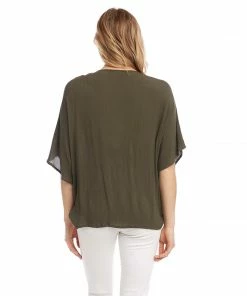 Karen Kane Rattan Buckle Twist Top Clothing