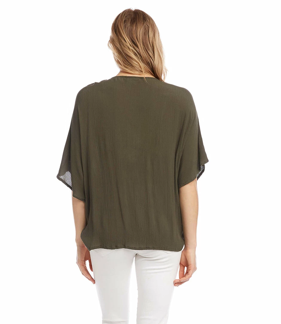 Karen Kane Rattan Buckle Twist Top Clothing