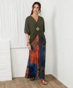 Karen Kane Rattan Buckle Twist Top Clothing