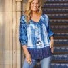 Karen Kane Plus Size Button Up Peasant Top