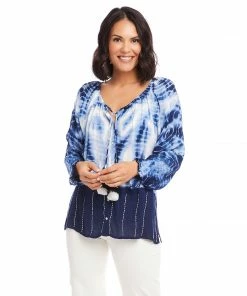 Karen Kane Clothing Button-Up Peasant Top